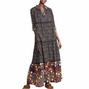 WARM - Ines Maxi Floral Print Ruffle Dress